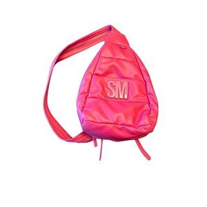Steven Madden Pink Sling Backpack With Zip Pockets & Adjustable Strap